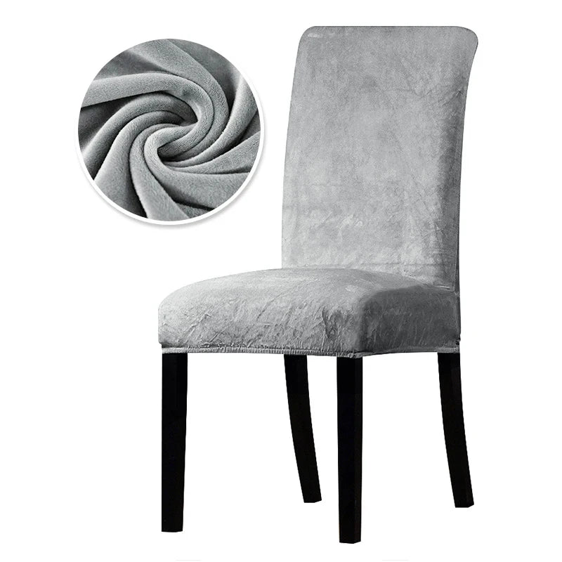 1/2/4/6 Pieces Real Velvet Fabric Super Soft Chair Cover Luxurious Office Seat Cases Tretch Chair Covers For Dining Room Hotel