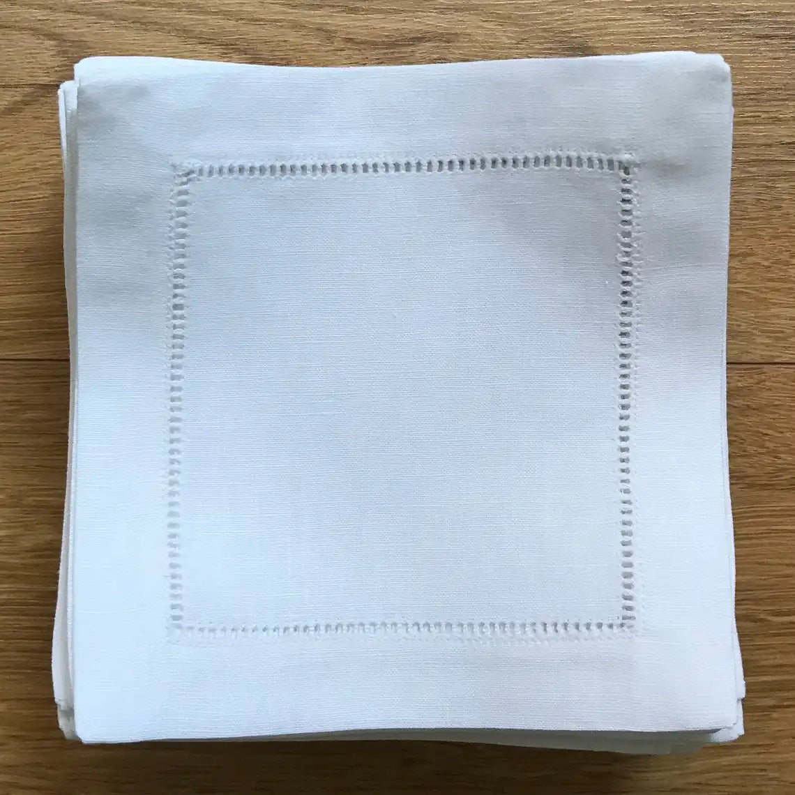 12 Pieces White Napkins Hemstitched Cocktail Napkin For Party Wedding Table Cloth Linen Napkins Fabric Cotton Dinner Napkin