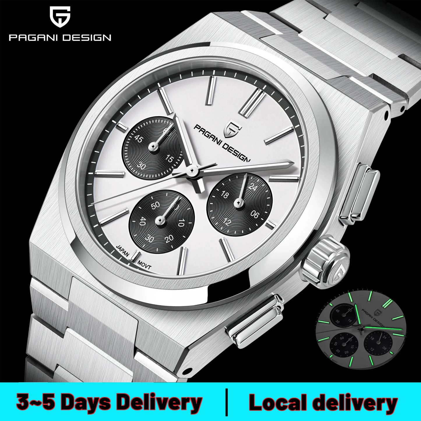 PAGANI DESIGN 2024 New Men Watches Quartz Business Watches VK63 Mens Clock Top Brand Luxury Watch Men Chronograph Watch for Men