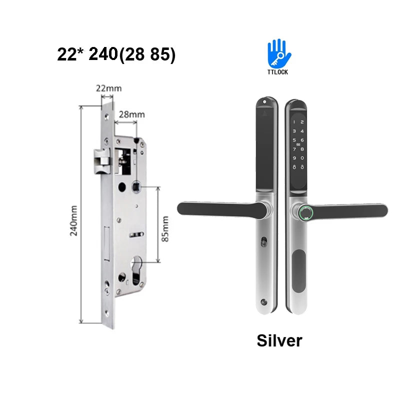Slim 2.8CM Waterproof Sliding Door Smart Lock Fingerprint Password IC Card Key Compatibility TTlock App & Alexa Biometric Header