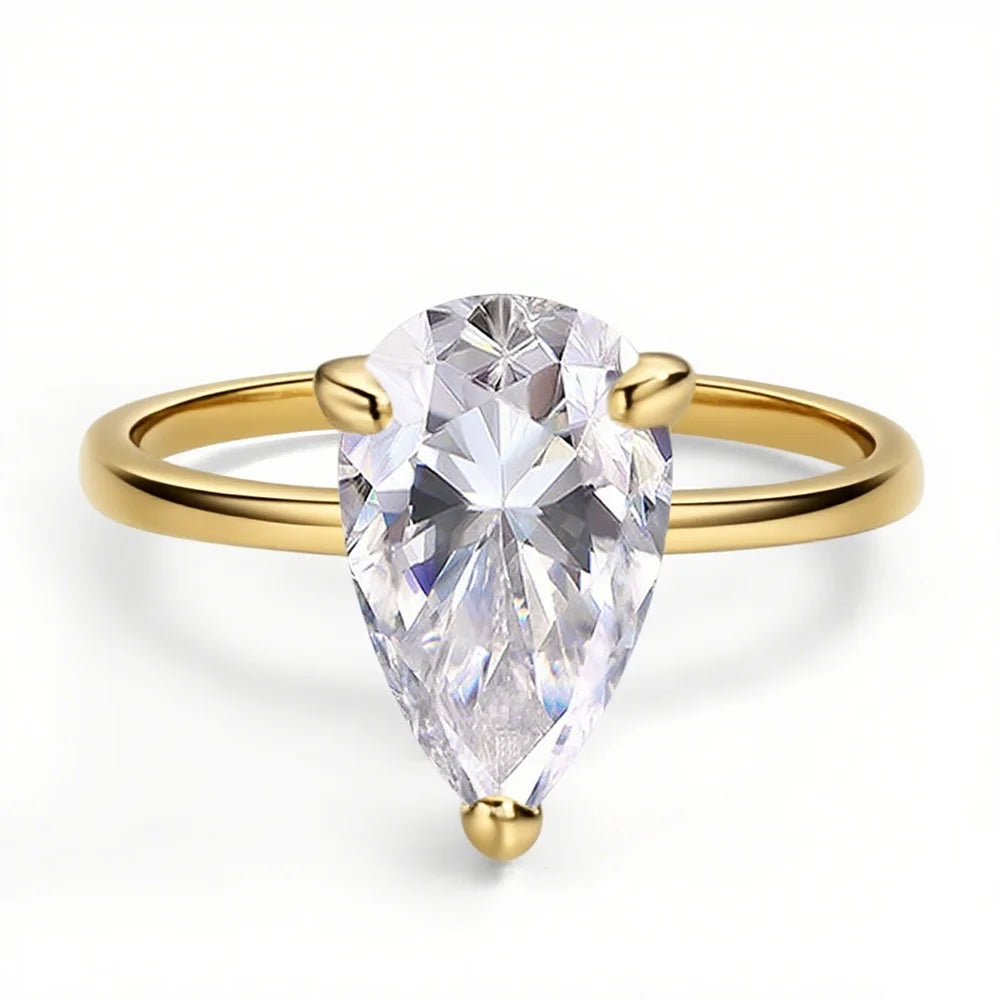 COSYA 1/2/3/4CT Pear Cut D Color Moissanite Rings/Necklace For Women S925 Silver VVS1 Lab Diamond Waterdrop Pendant Jewely Gift