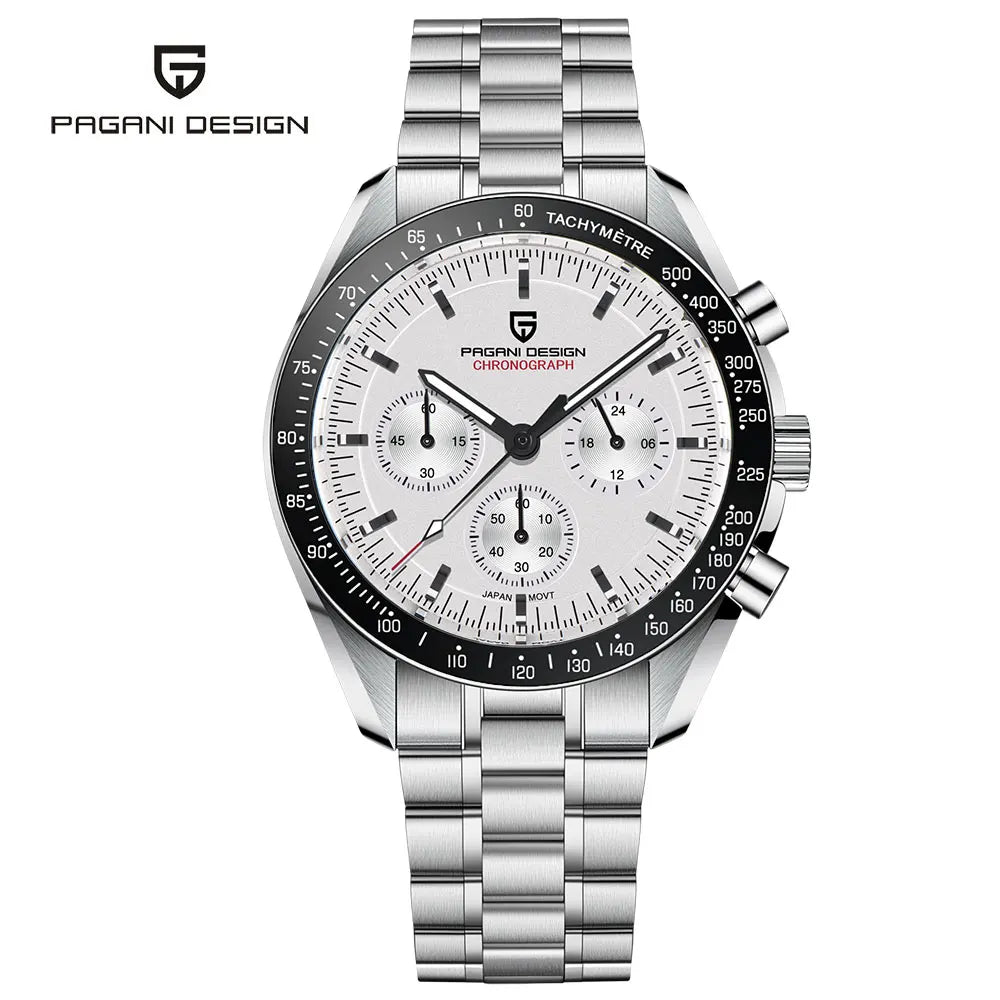 PAGANI DESIGN New Luxury Moon Quartz Watches For Men Stainless steel Luminous waterproof Sports Chronograph Man 2025 Retro Watch