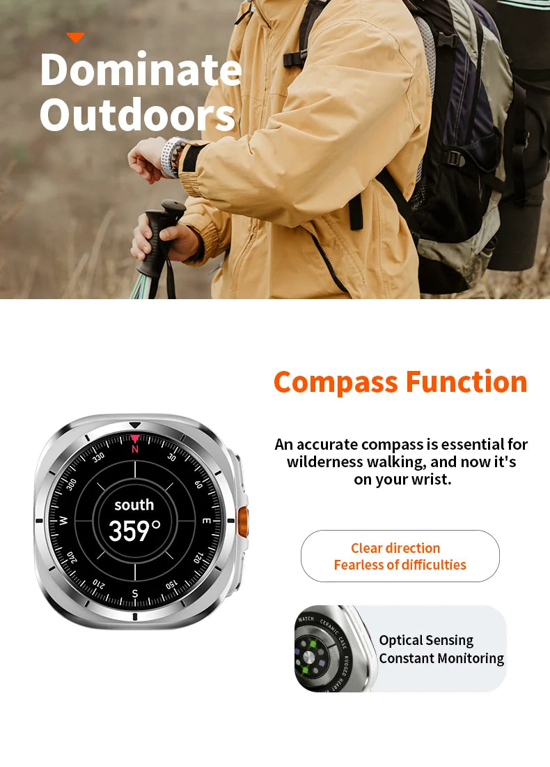 2026 New Watch8 Ultra Smart Watch Classic NFC Health Monitoring  Bluetooth Call 3ATM Waterproof HD Smartwatch For IOS Android