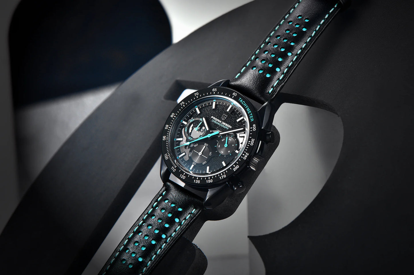 PAGANI DESIGN 2024 New Moon Dark Men's Watches Luxury Quartz Watch Men Skeleton Sport Chronograph AR Sapphire glass Wrist Watch