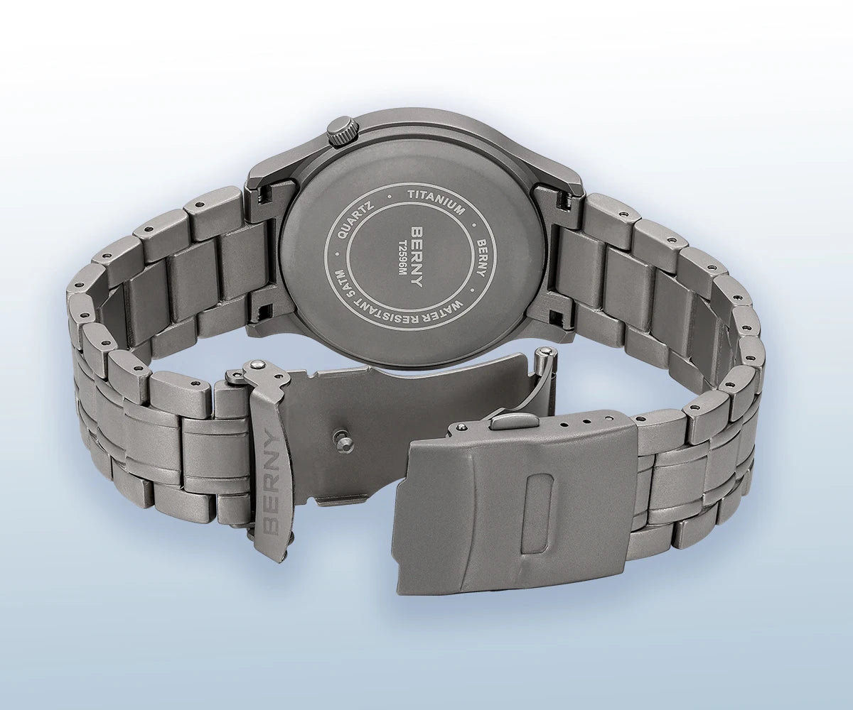 BERNY Full Titanium Watches for Men Outdoor Quartz Men's Field Pilot Wristwatch VH31 Super Luminous Sapphire Easy Read Watch