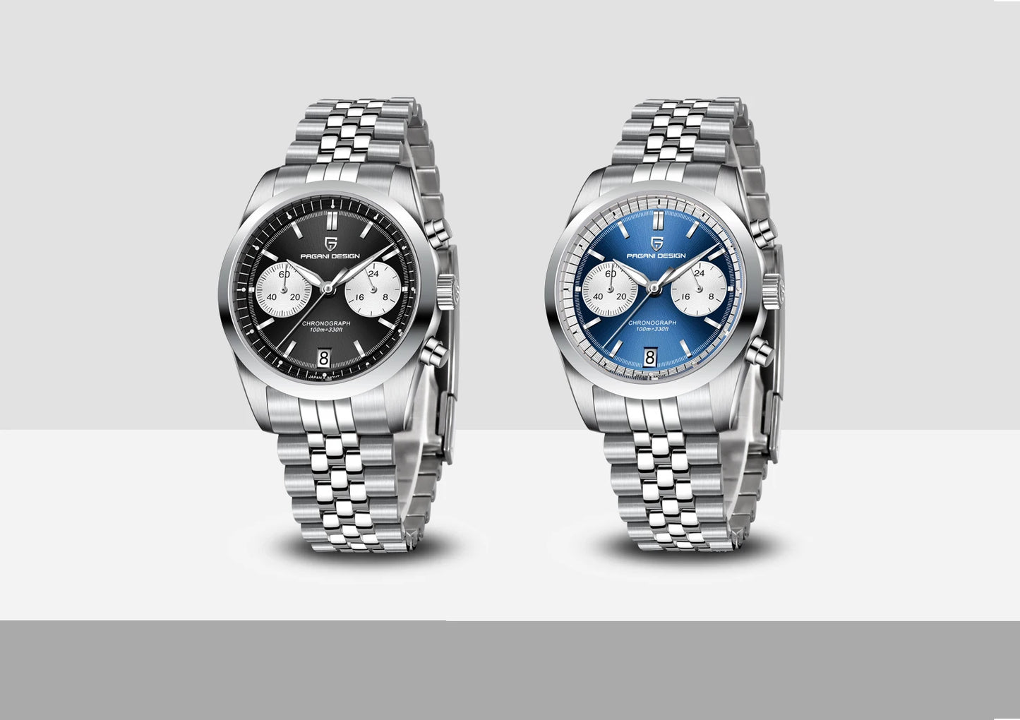 PAGANI DESIGN Fashion Men's Quartz Wristwatches PD1775 Sapphire Glass Stainless steel strap VK64 Movement watch for men