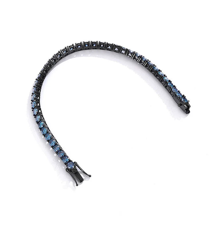 Royal blue Moissanite Bracelets for Women Hip hop Original 925 Sterling Silver Jewelry Women's man's Moissanite Tennis Chain