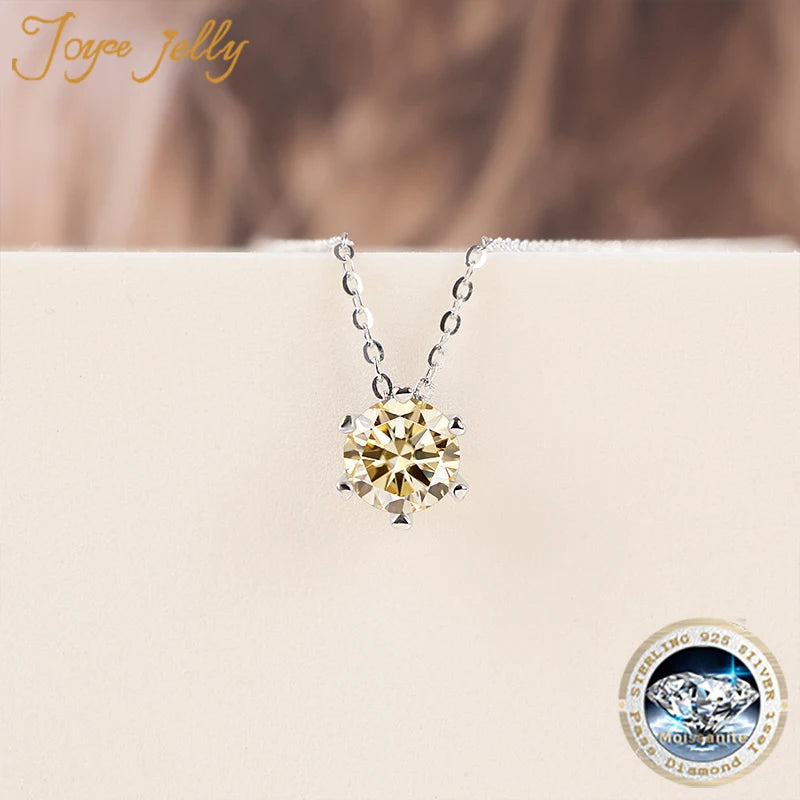 Earrings JoyceJelly Moissanite Jewelry Set With 1CT D Color VVS 3EX moissanite stone pass diamond test Wedding Luxury Fine Jewelry gift