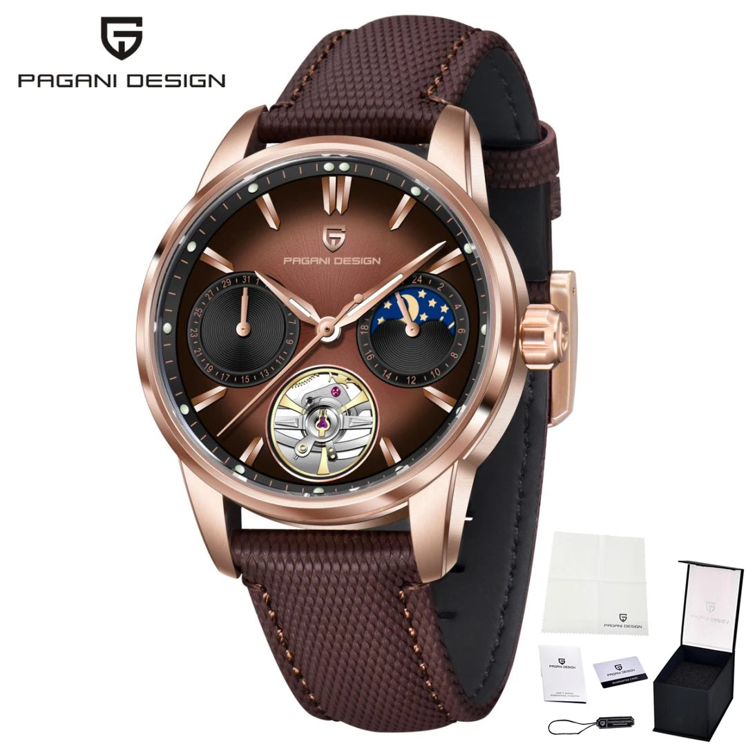 PAGANI DESIGN Top Luxury Men Clock Luminous Hollow Tourbillon Automatic Wristwatch Mechanical Stainless Steel Men's Watch Reloj