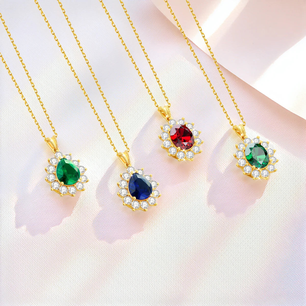 Au750 Gold Real 18k Emerald Necklace Women Oval Stone 8*10mm With Certificate Luxury Princess Diana K Gold Wedding Royal Jewlery