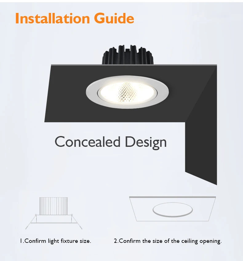 10Pcs LED Downlights 7W 9W Dimmable Spot Lights 12W 15W AC90V-260V 18W COB Chip Recessed Ceiling Lamps For Home Illumination