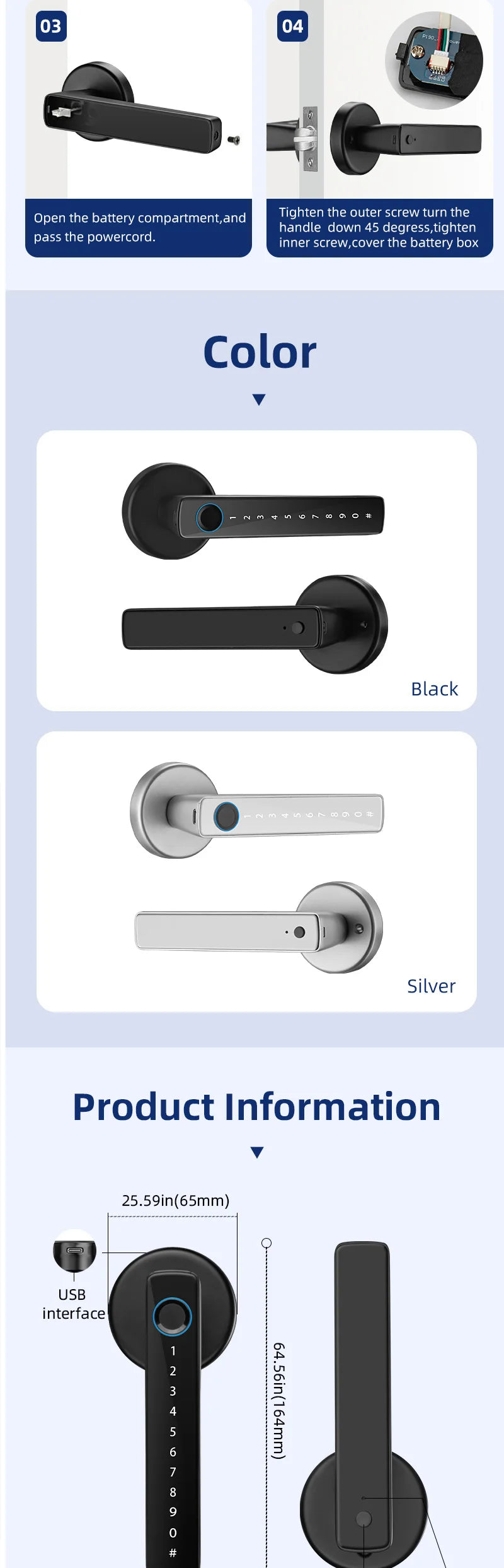 XSDTS Smart Door Lock Handle With Fingerprint Key card Digital Door Lock Keypad Key Entry electronic lock Do Brasil Sem taxas