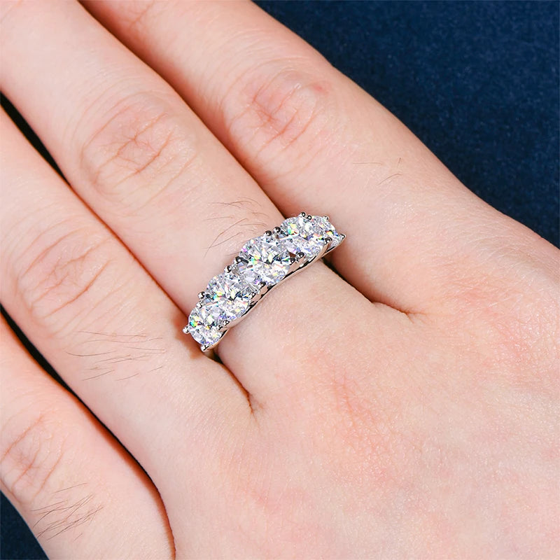 IOGOU 3.6ctw. D Moissanite Wedding Rings for Women 18k Gold Plated 925 Silver Promise Finger Jewelry Certified Lab Diamond Bands