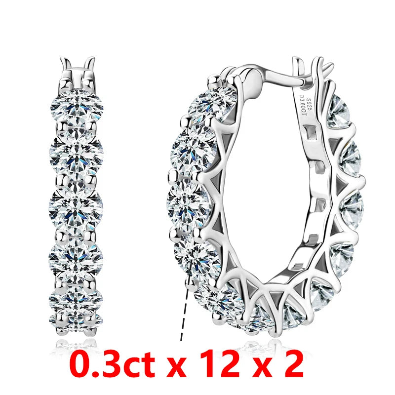 PureMax  4.0mm Full Moissanite Huggie Hoop Earrings for Women Trending Silver 925 Fine Jewelry  Moissanite Diamond Earrings