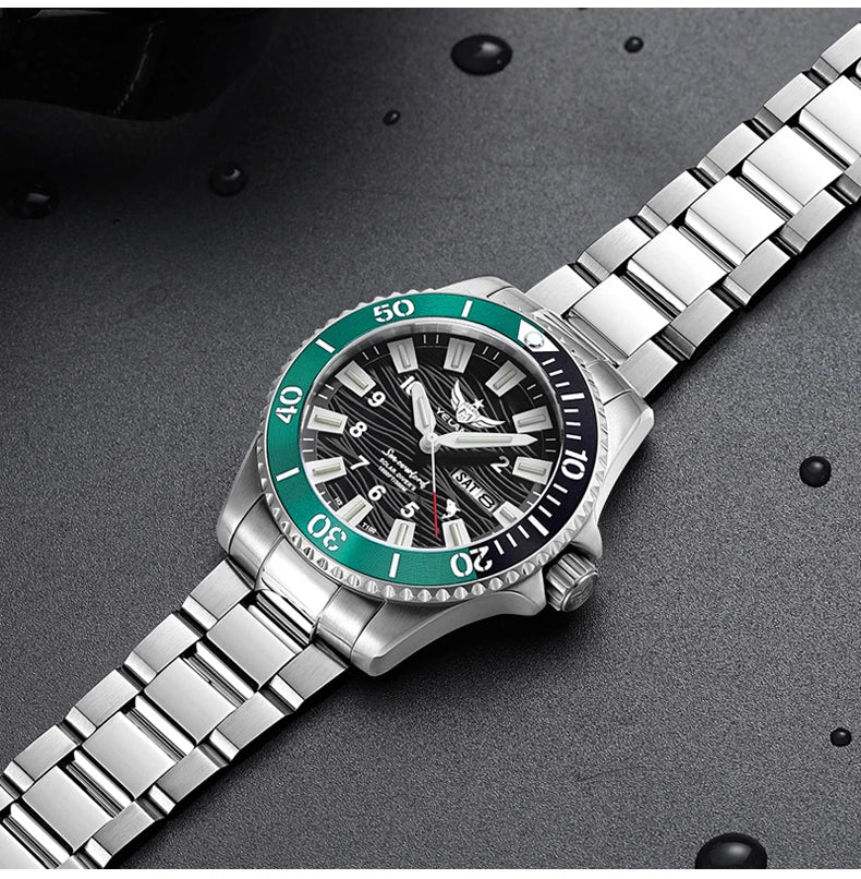 Yelang V1217 300m Diving Solar Watch Japan VS43 Swiss Super Luminous Water Ghost Waterproof Top Sapphire Aluminum Bezel Reloj