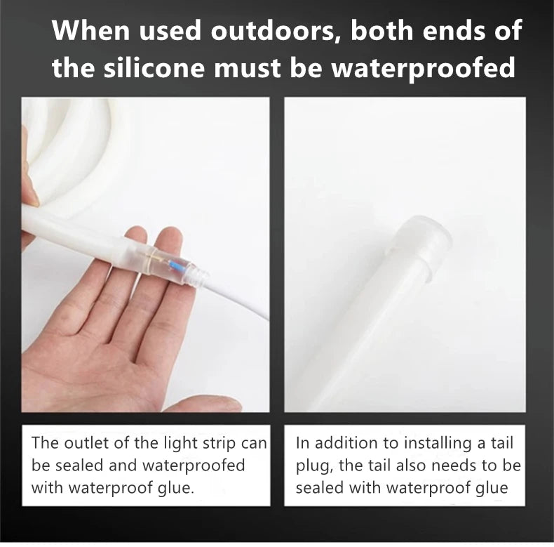 Round Flexible Silicone Strip Light 360 Degree Glowing IP65 Outdoor LED Soft Neon Tube Tape Lamp DIY Minimalist Linear Lighting
