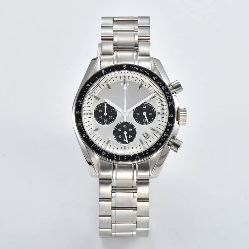 For VK63 Customized Logo Watch 40mm Waterproof Chronograph Men Moon Quartz Watches Modified By Speed Master Custom Wristwatches