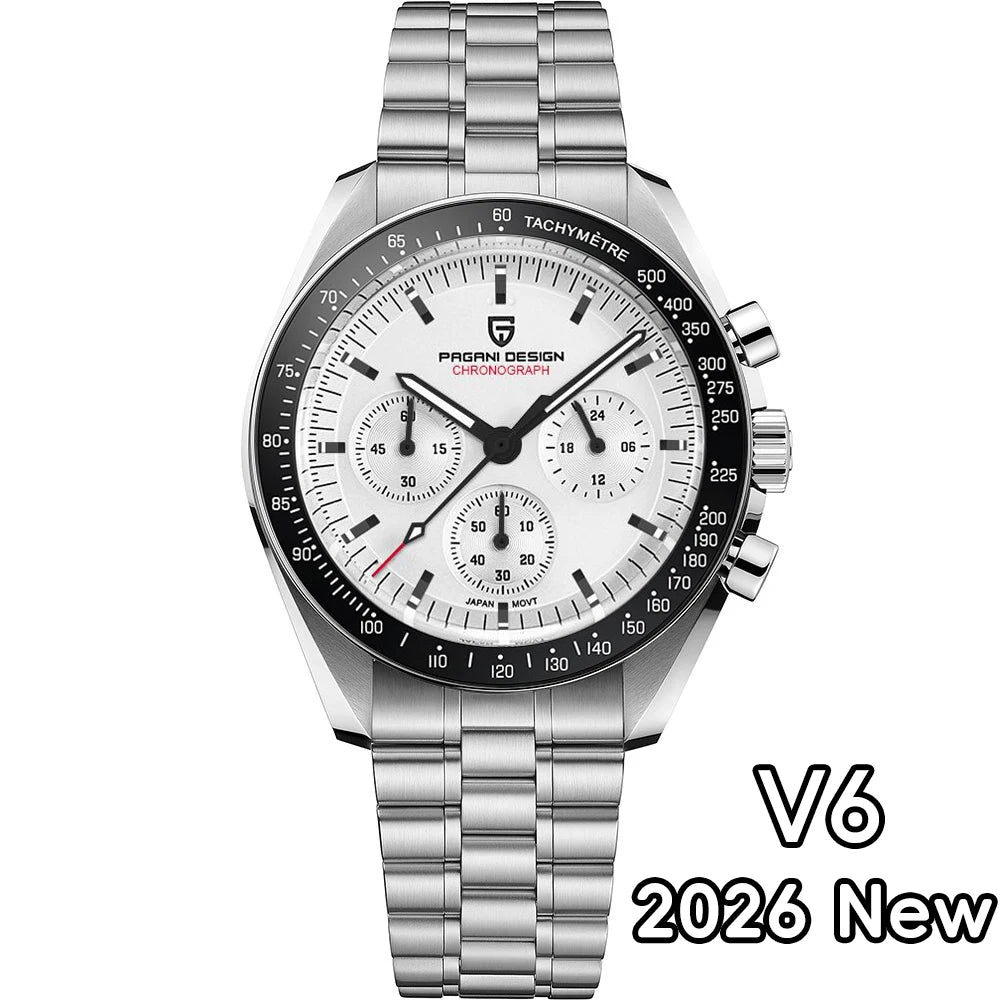 PAGANI DESIGN 2025 New Men's Watches Top Luxury Quartz Watch For Men Auto Date Speed Chronograph AR Sapphire Mirror Wrist watch