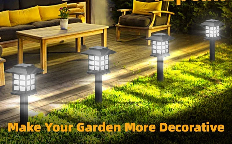 2~12Pcs Solar LED Pathway Lights Outdoor Waterproof Walkway Garden Decor Street Lamp for Landscape Yard Patio Driveway