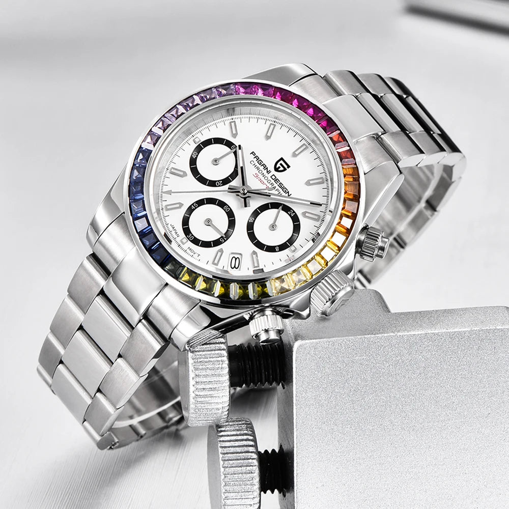 2025 New PAGANI DESIGN Rainbow Circle PD1644 Luxury Quartz Watch For Men Automatic Wristwatches Men Sport Waterproof Chronograph