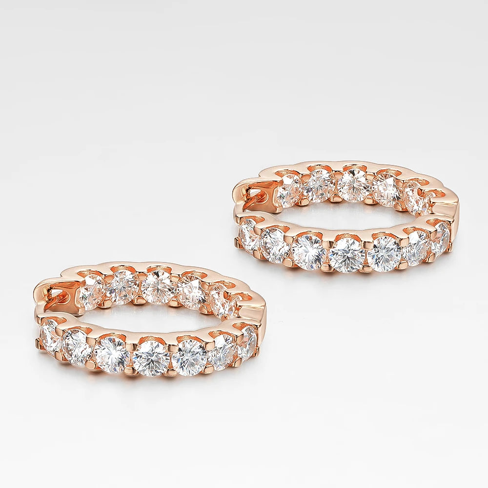 OEVAS 100% 925 Sterling Silver Real 2.6ct Moissanite Earring Hoops For Women Sparkling Wedding Party Luxury Fine Jewelry Gift