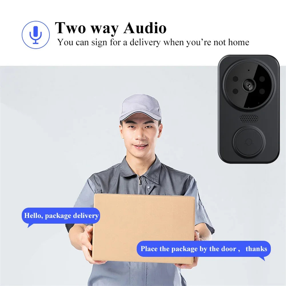 Smart Video Doorbell Camera Wireless, 1080P HD with Night Vision, 2.4G WiFi, Motion Detection, 2-Way Audio, and Cloud Service