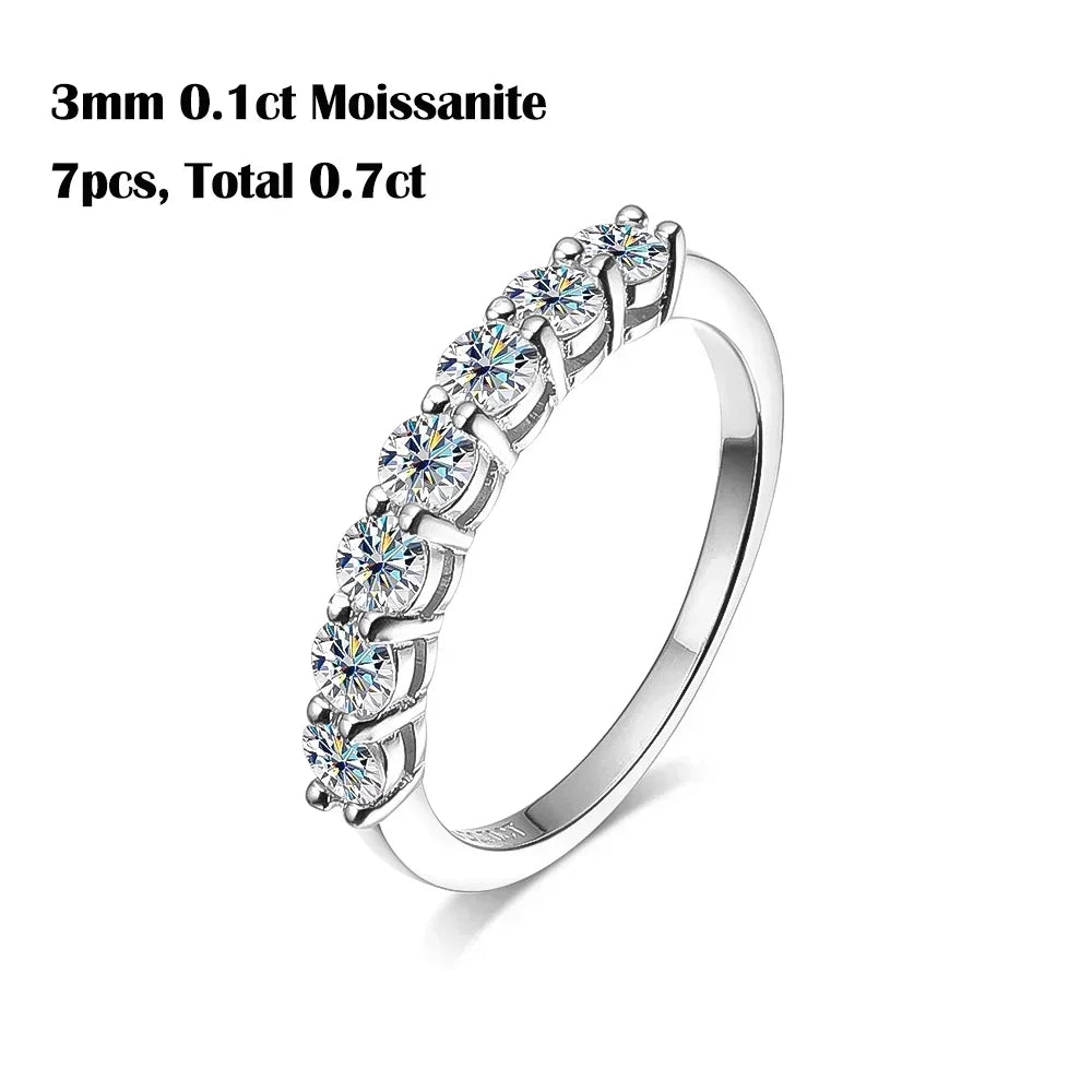 3mm 5mm D Color Moissanite Full Eternity Ring Engagement Wedding Band with GRA 925 Sterling Silver Rings for Women Fine Jewelry