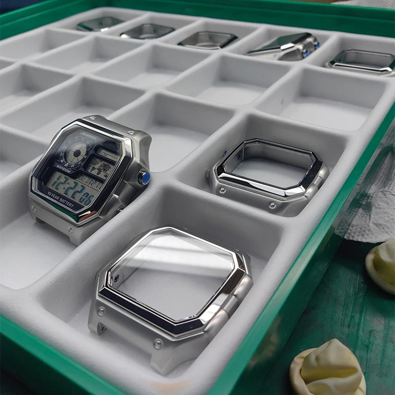 Casio AE1200 case mod kit modification all metal case 3299 AE-1200 bezel glass waterproof ring kit 304 stainless steel part