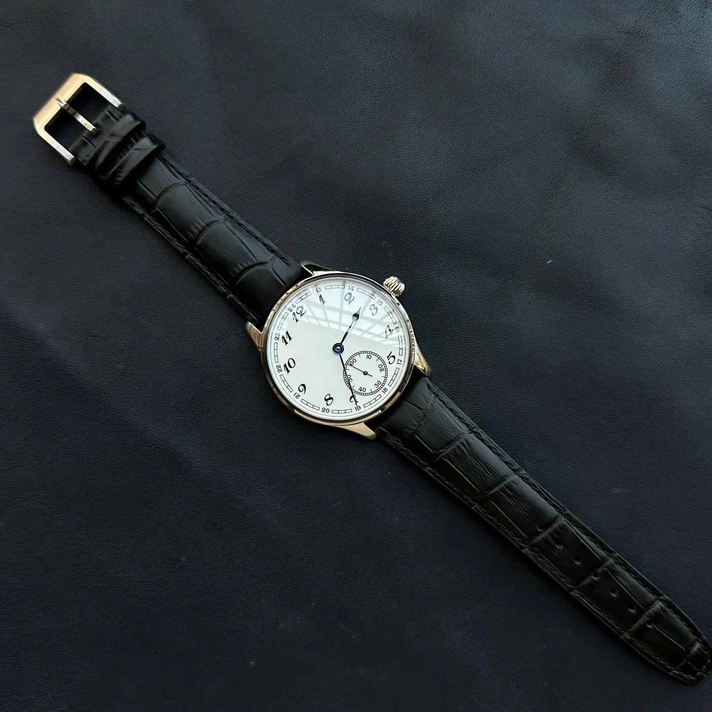 Reloj-Hombre Men's Watch for Seagull ST3600 Manual Movement, Retro Enamel Sterile Dial Business Micro Rotor Mechanical Watch