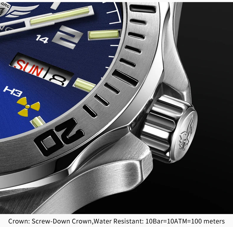 Yelang V1019 Brand 44MM Men Watch NH36 100M PROFESSIONAL WATERPROOF Deep Diving Mechanical Automatic Watch Sapphire Lens Reloj