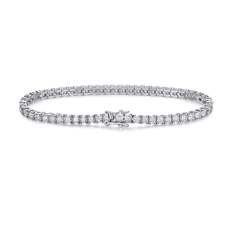 Smyoue 3/4/5mm Pass Diamond Test Moissanite Tennis Bracelets for Women Men Original 925 Sterling Silver Bangles with Certificate