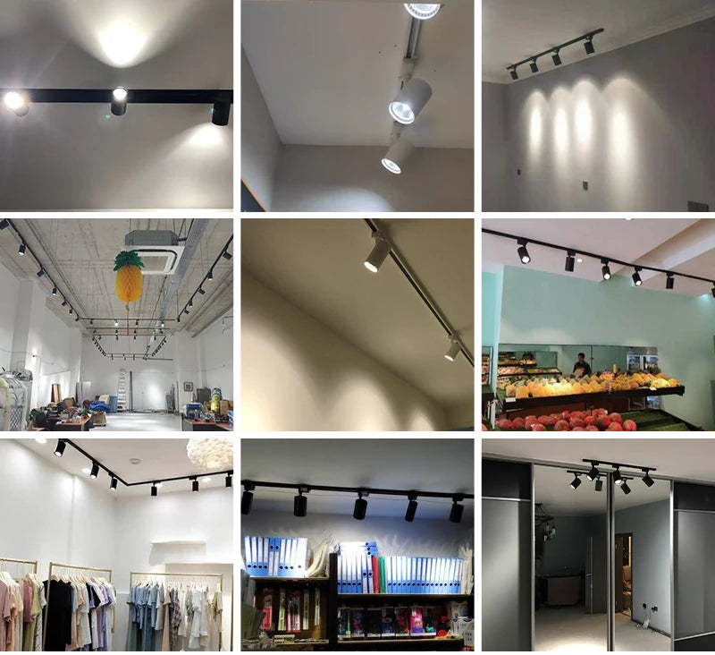 Full Set Led Track Light Fixture Rail 110-220V COB Ceiling Track Lamp 20/40W Spot Lighting For Clothing Shop Living Room Home