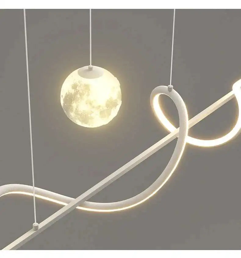 Modern Led Pendant Lights Chandelier For Dining Table Living Room Counter Bar Interior Moon Hanging Lamp Decor Chandelier Lamp
