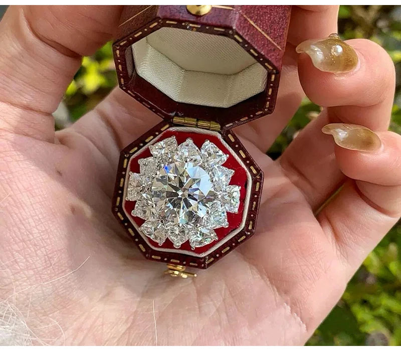 So-Bling 5ct Moissanite Ring 925 Sterling Silver Rings with Gra Certificate for Women Elegant Fine Luxury Quality Party Gift