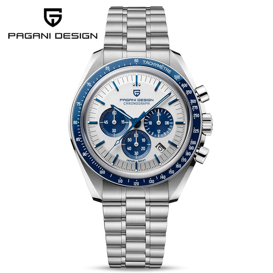 PAGANI DESIGN Moon Watches 2025 New Luxury Quartz Watch Men Auto Date Chronograph AR Sapphire crystal 100M Waterproof Wristwatch