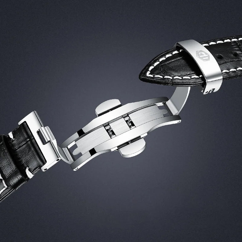 Montre homme haut de gamme Flywheel, montre de luxe à cadran Clous de Paris, étanche à 5 bars, mouvement mécanique automatique Seagull.