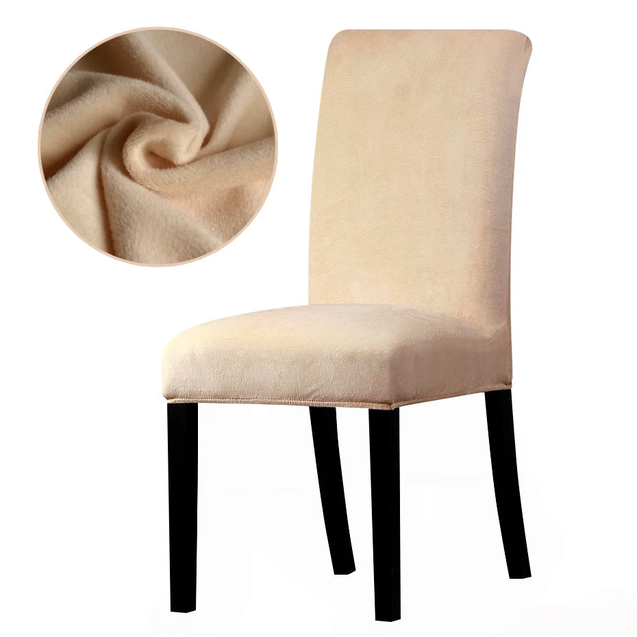1/2/4/6 Pieces Real Velvet Fabric Super Soft Chair Cover Luxurious Office Seat Cases Tretch Chair Covers For Dining Room Hotel