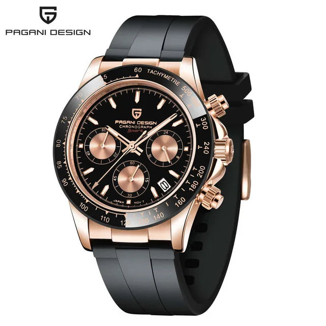 PAGANI DESIGN 2025 New PD-1644 Meteorite Dial Fashion Men Quartz Wristwatches 100M Sapphire Glass Chronograph relogio masculino