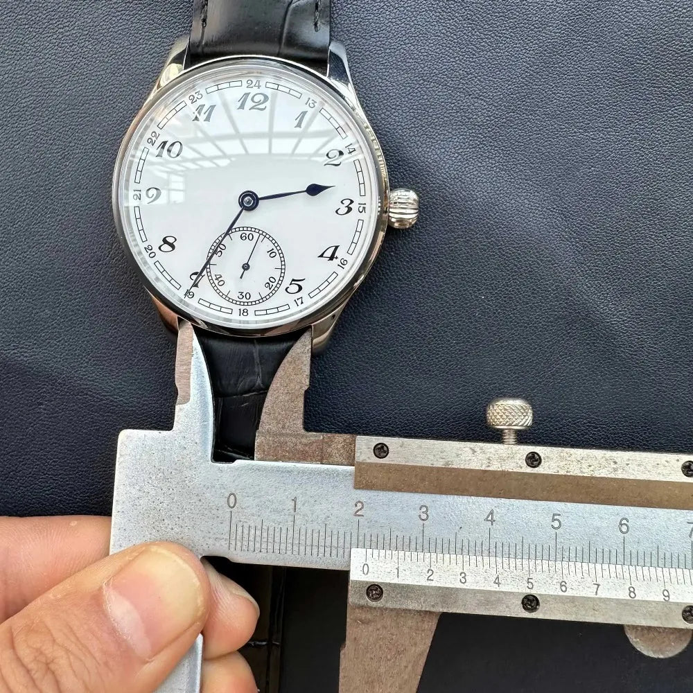 Reloj-Hombre Men's Watch for Seagull ST3600 Manual Movement, Retro Enamel Sterile Dial Business Micro Rotor Mechanical Watch