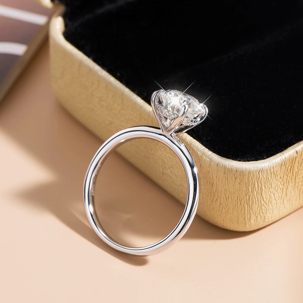 Serenity 4 Claw 2ct Oval Cut D Color Moissanite Rings For Women Anniversary Gift S925 Sterling Silver Couples Rings Fine Jewelry