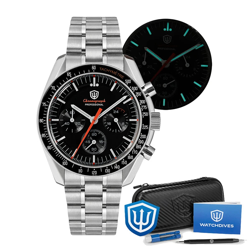 Watchdives WD1863 Men Watch 10Bar Waterproof Sapphire Crystal 39mm Quartz Watch VK63 Movement Vintage Watch with Gift Box