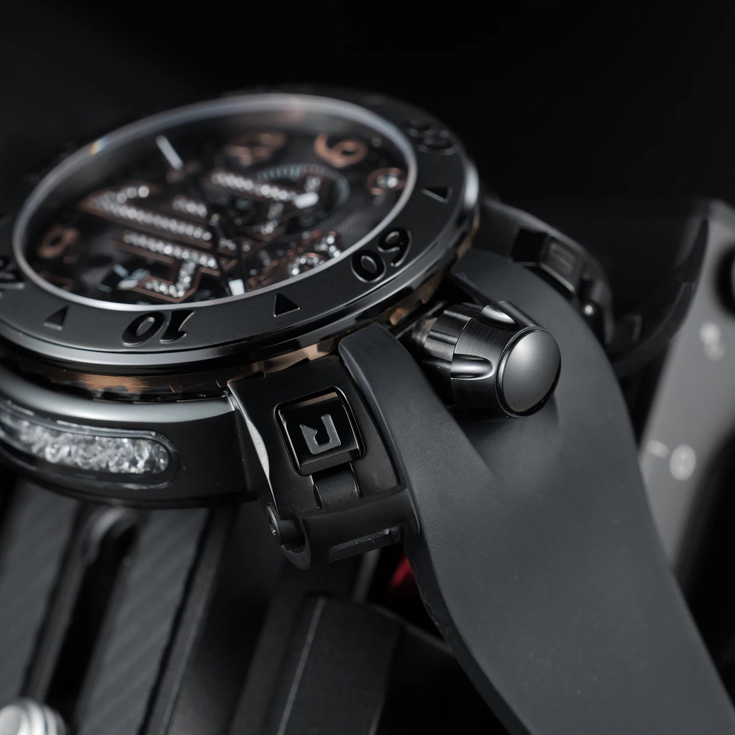 Gaga Men's Rose Gold Automatic Watch - Big Dial Waterproof Sport Clock with Comfortable Rubber Band And Big Numerals Design