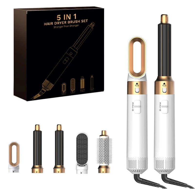 Hot Sales Multifunctional 5 IN 1 Hot Air Comb Household  Brushless Styling Hair Dryer Automatic Curling Iron