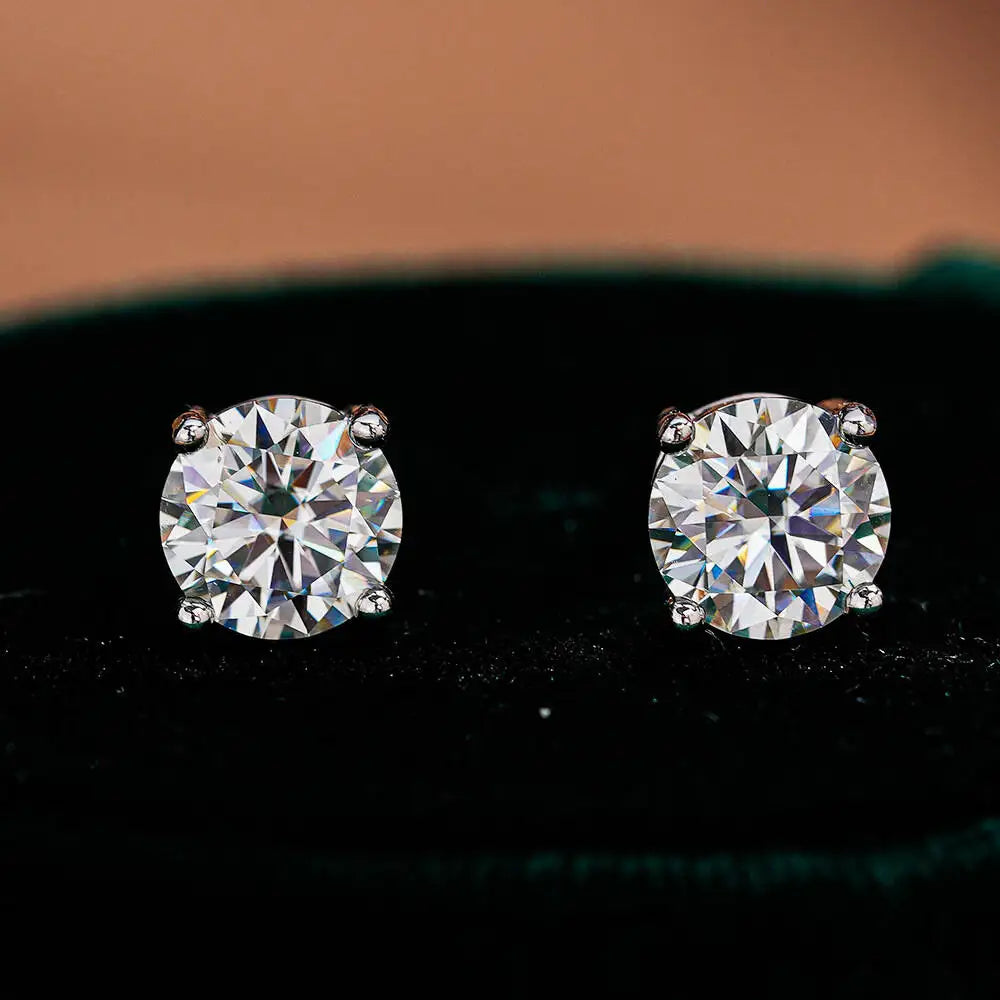 TY 2.0ct Moissanite Earrings For Women Lab Grown Dia Ear Studs Sterling Sier Fine Jewelry Gift S925 Sterling Silver Earrings