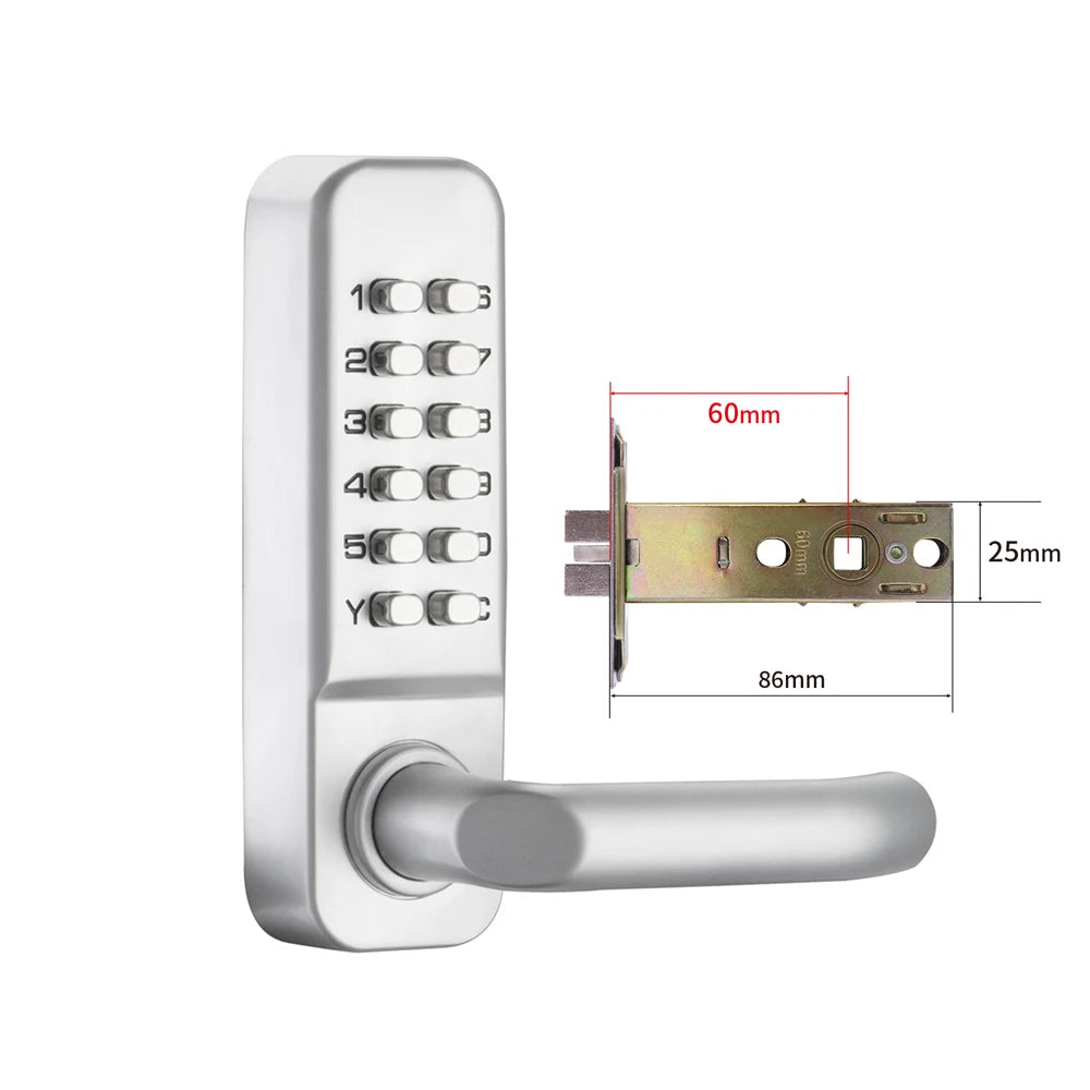 IP68 Waterproof Mechanical Password Number Single Latch Deadbolt Lock No Need Power For Outdoor Indoor Wooden Metal Door
