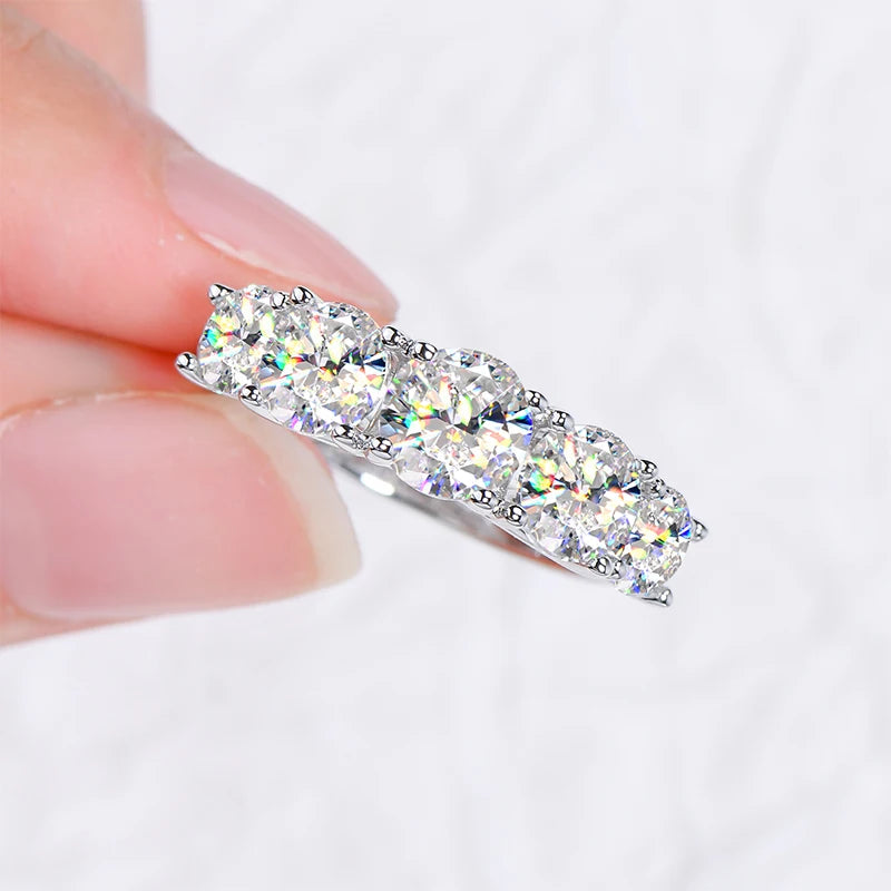 IOGOU 3.6ctw. D Moissanite Wedding Rings for Women 18k Gold Plated 925 Silver Promise Finger Jewelry Certified Lab Diamond Bands