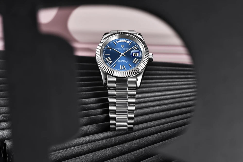 PAGANI DESIGN 2025 New Blue DD40 Luxury Automatic Watch For Men Mechanical Wristwatch Men Japan NH36A Movt Sapphire crystal