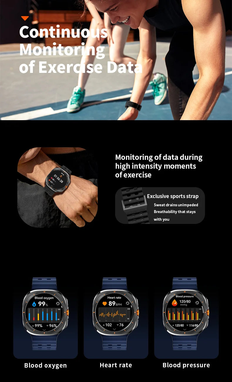 2026 New Watch8 Ultra Smart Watch Classic NFC Health Monitoring  Bluetooth Call 3ATM Waterproof HD Smartwatch For IOS Android