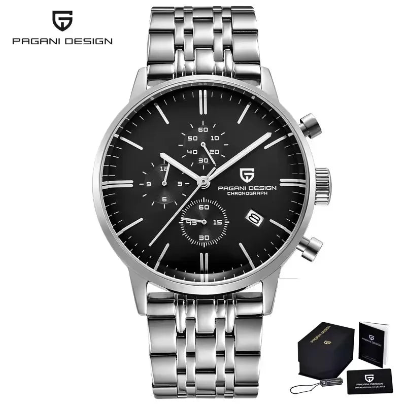 PAGANI DESIGN New Men Watches Multi time zone Quartz Business watch Auto Date Men Watches Japan Movt Watch Men Chronograph Gift