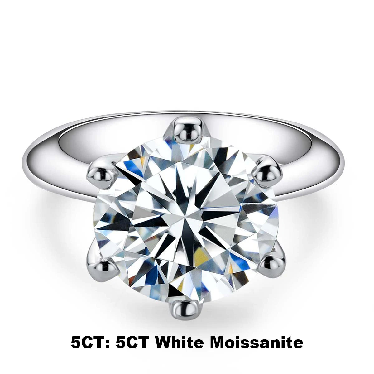AnuJewel 1ct 2ct 3ct 5ct D Color Moissanite Engagement  Ring for Women 925 Sterling Silver Gold Plated Solitaire Rings Wholesale